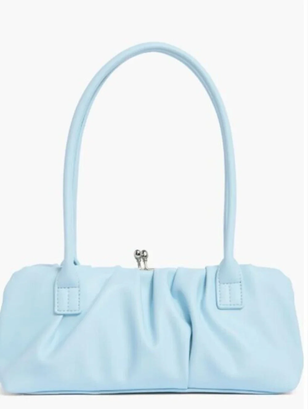 BCBG Blue Ruched Frame Shoulder Bag Purse NWT